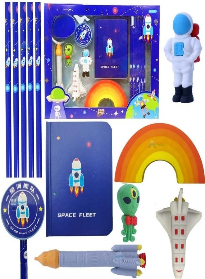 MVM Enterprise Space Theme Stationary Set for Kids Pencils,Erasers,Sharpeners & Diary for Kids,Stationary Kit,Stationery Gift for Kids,Birthday Return Gifts for Kids,Space Theme Return Gifts - Image 1